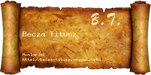 Becza Titusz névjegykártya